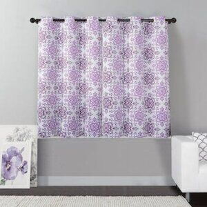 VCNY Home Rye Leaf Blackout Faux Linen Grommet Window Panel, 40x63